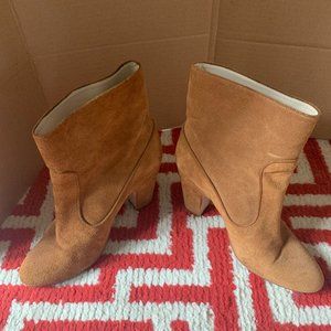 Zara Basic Collection Women's Pull On Brown Suede Ankle Booties